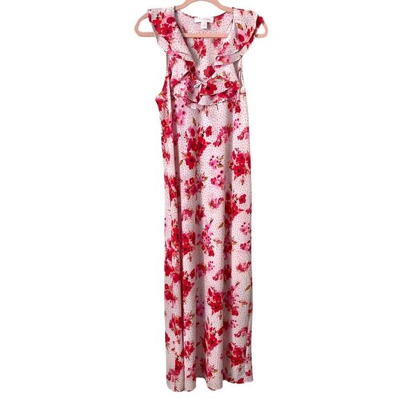 Oscar de la Renta Dresses & Skirts - Oscar De La Renta Dress Womens Small Red Pink Label Floral Maxi Nightgown Slip